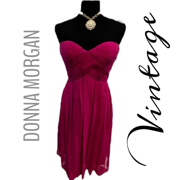 DONNA MORGAN🎄Vintage Strapless Cocktail Dress with Sweetheart Neckline SZ 0 - Picture 11 of 12